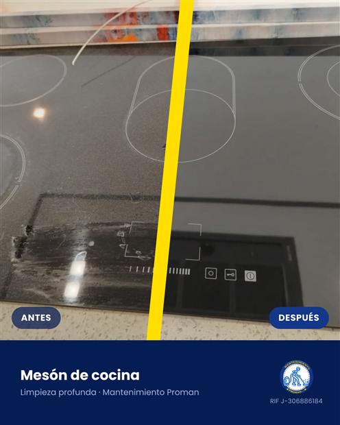 Antes y después: limpieza profunda de mesón de cocina